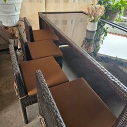 Wicker Patio Dining Set 9pc/Outdoor Furniture/outdoor Dining Set/Cash Only 
