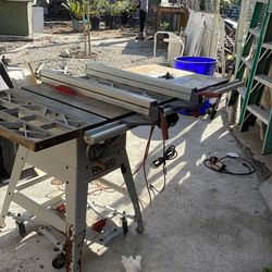 Ridgid  table saw   110  heavy duty. It’s 5 x 3. Very strong motor.