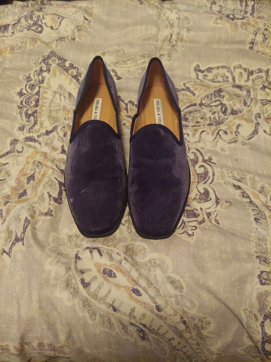 Suede Navy Flats