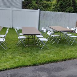 20 new folding chairs and 4 used folding banquet tables