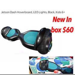 New in box kids Jetson Dash Hoverboard, LED Lights, Black, Kids 6+ tested $60 firm cash only pick up east Palmdale 