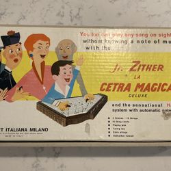 Vintage Jr. Zither La Cetra Magica Deluxe Harbert Italiana Music Milano Italy 