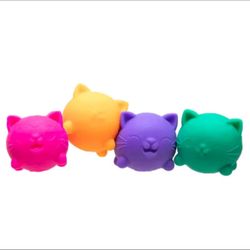 Colorful Cat Squishy Toy Set of 4