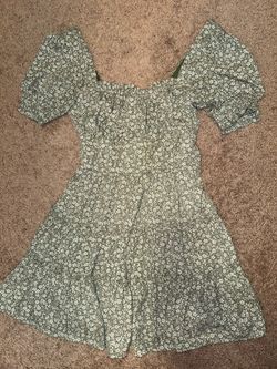 Sage green floral dress
