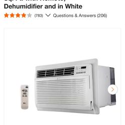 LG 9,800 BTU 115V Through-the-Wall Air Conditioner Cools 440 Sq. Ft. with Remote, Dehumidifier and in White