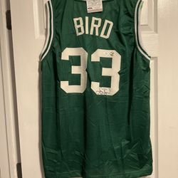 Autographed/Signed Larry Bird Boston Green Basketball Jersey PSA/DNA COA