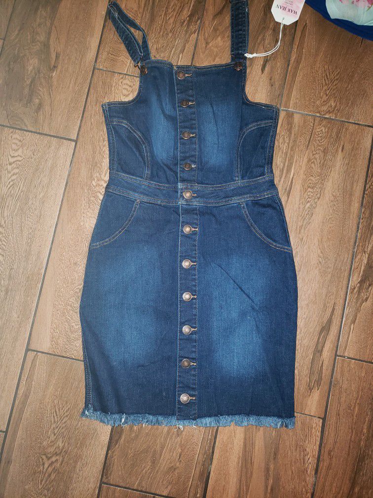 NWT Size Small Jean Dress Overall