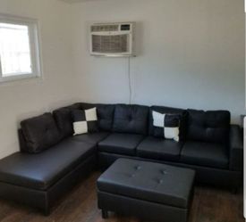 sofa modern black 3 pc