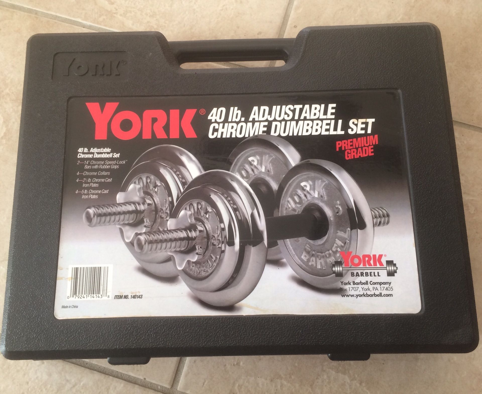 York 40 lb. Adjustable Chrome Dumbbell Set 140143 for Sale in La