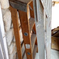 Wood And Aluminum Ladder Both For $25