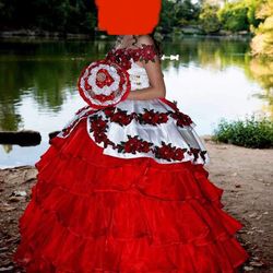 Red Charro Quince Dress Size 6