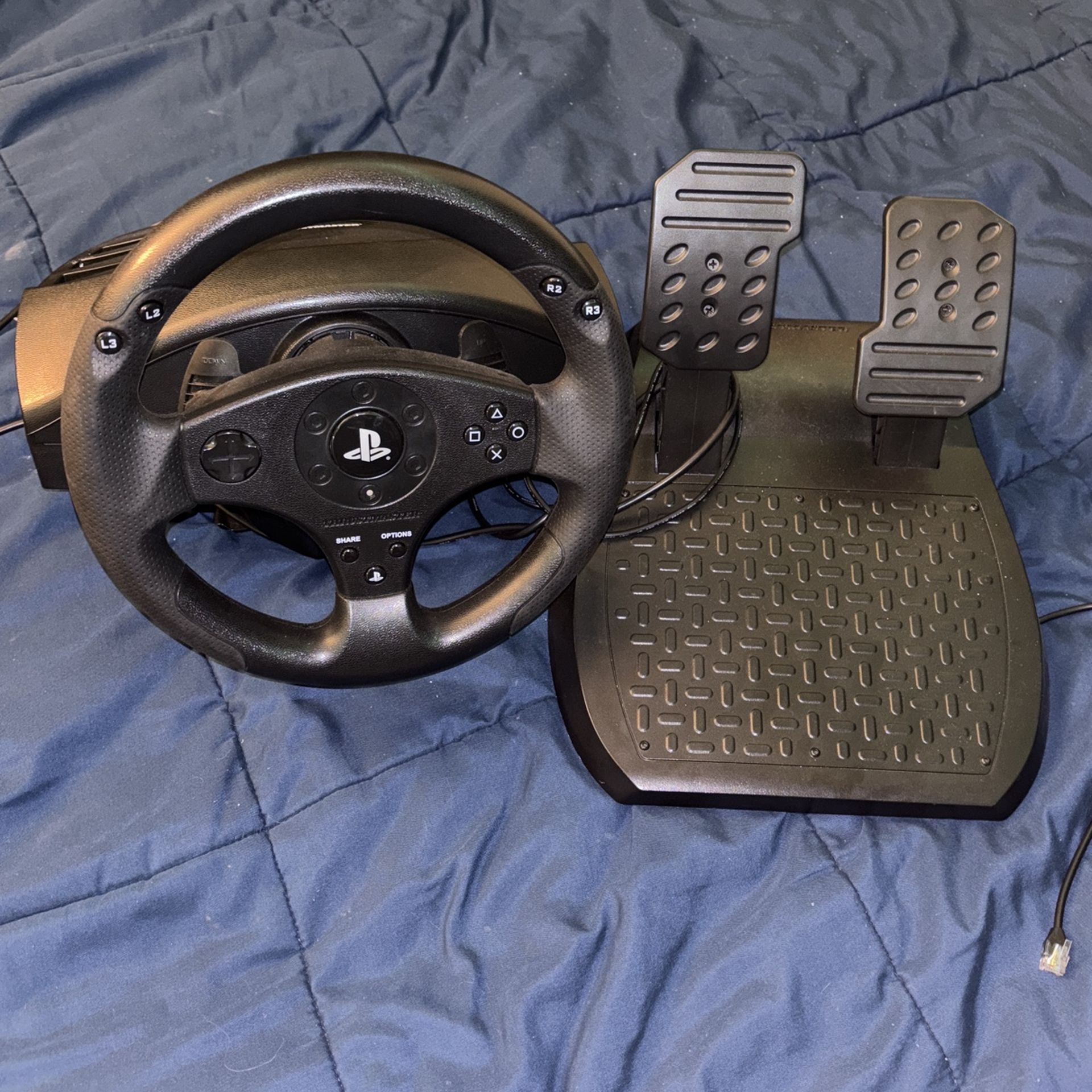Thrust master steering wheel and pedals