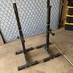 Bench press and squat rack