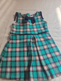 Janie and Jack Teal Plaid Dress Size 3 Toddler