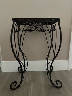 Dark Brown/Black Wrought Iron Accent Table