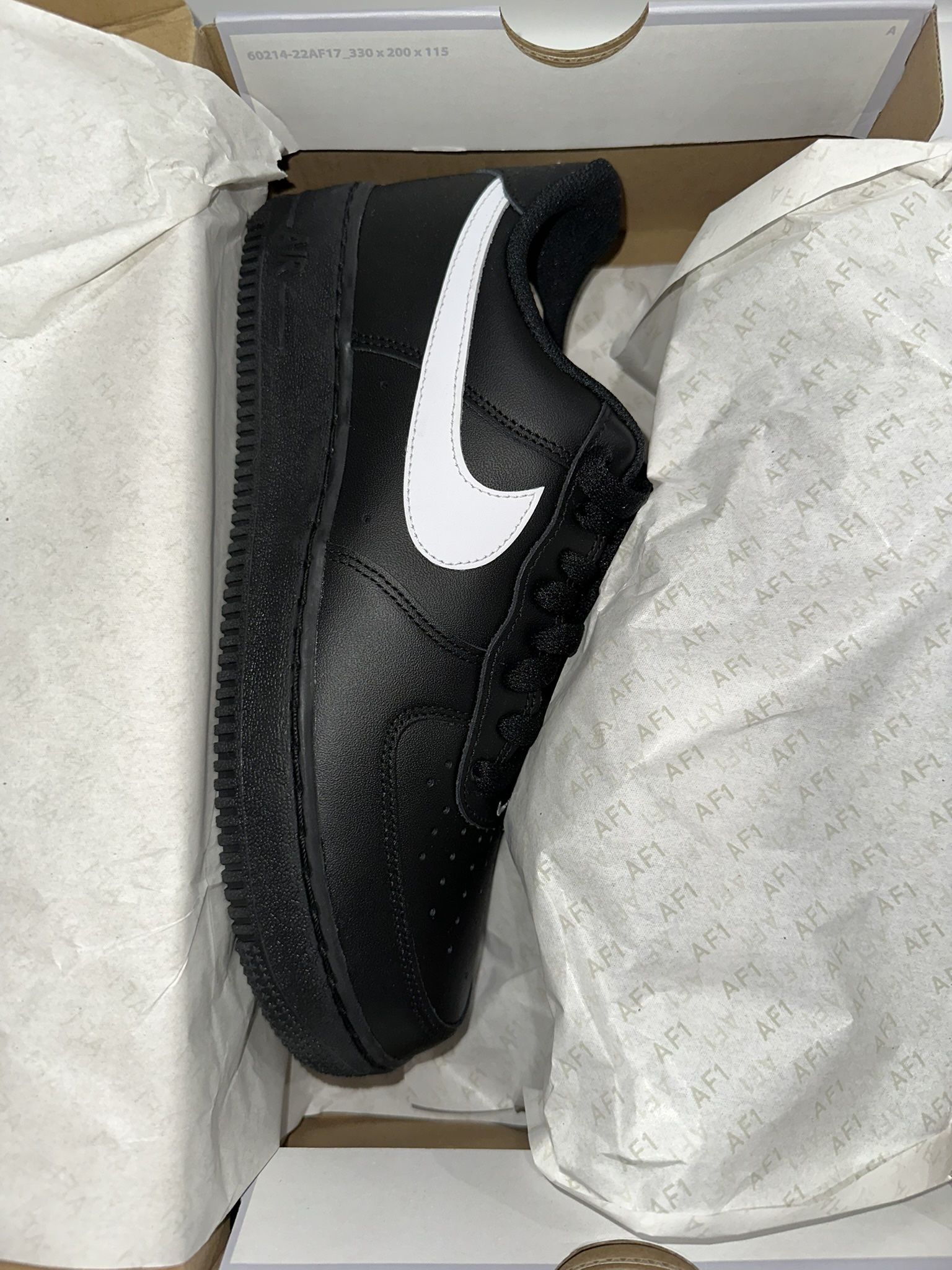 Nike Air Force 1 Low '07 Black White (2023) Size 9