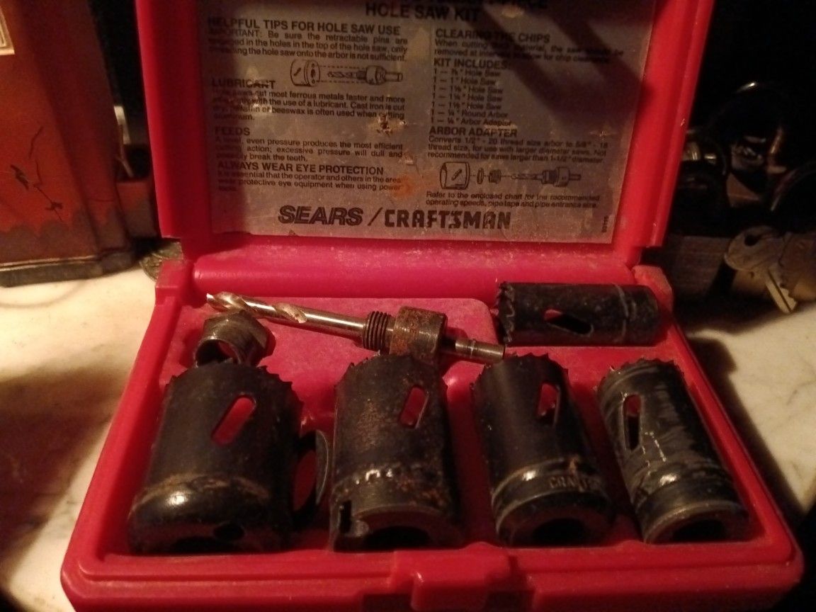 Vintage Craftsman 7 Piece High Speed Hole Saw Kit. for Sale in Homer