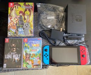 Nintendo Switch Console w/ Joy-Con, Dock, HDMI, Power Adapter & 3 Games Bundle