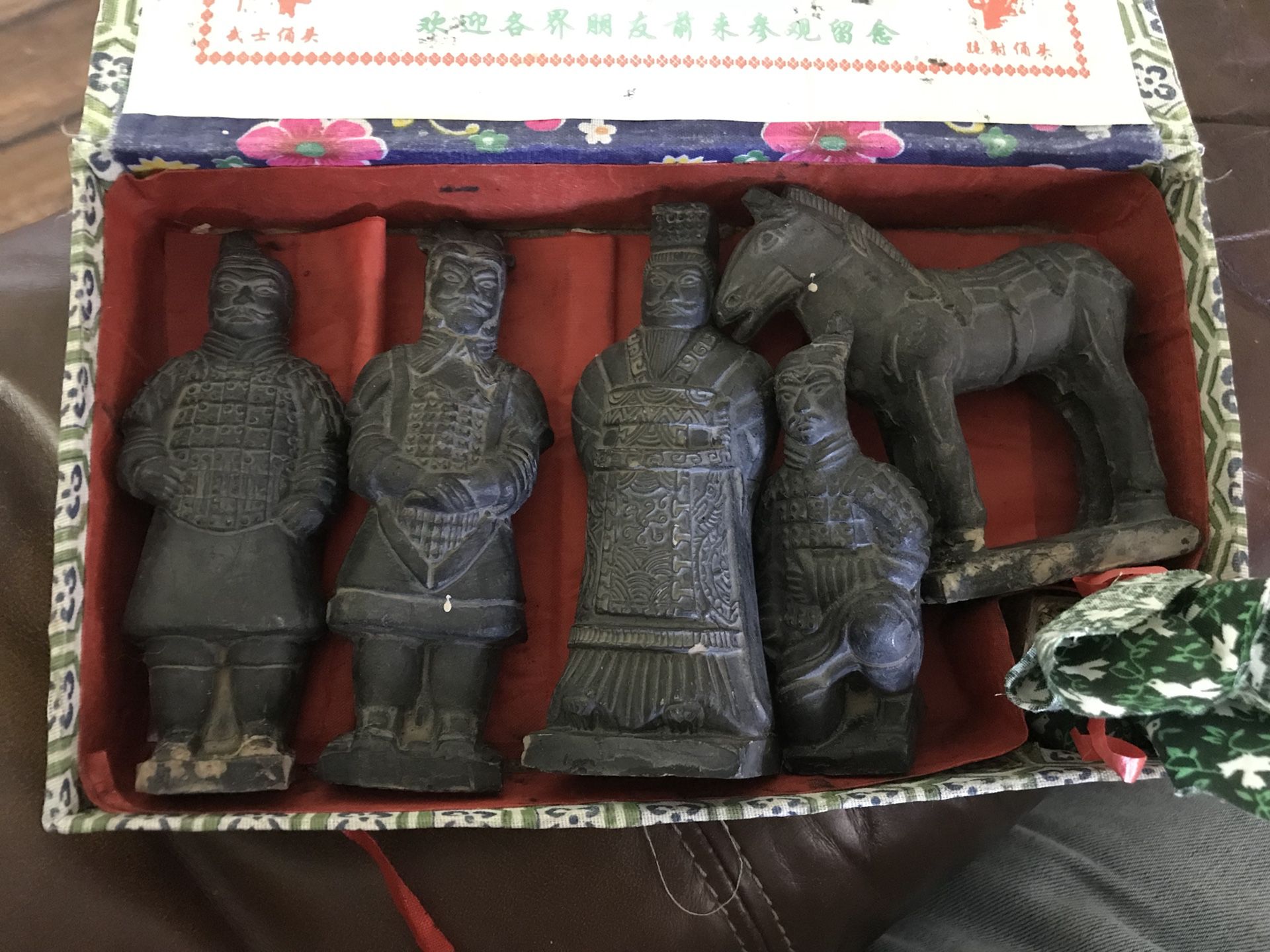 Vintage Set of 5 Teracotta Qin Dynasty Oriental Figurines
