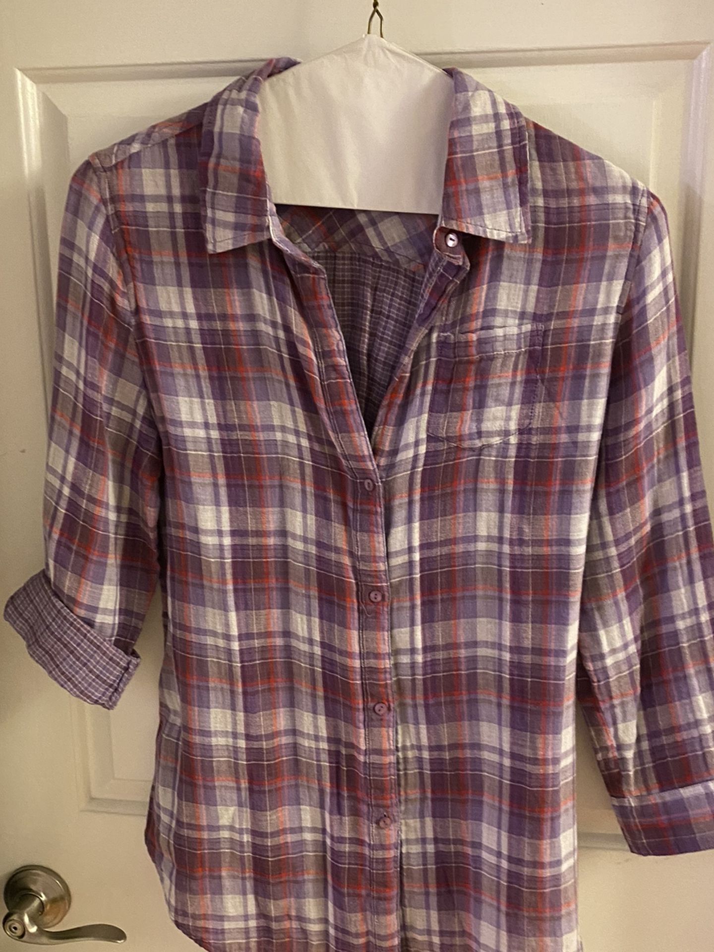 Anthropologie Plaid Top