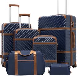 NEW - 6 Piece Set Coolife Luggage Set Suitcase 