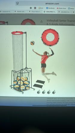 NEW Volleyball Setter Training Net. 6 Height & 5 Angle Adjustments, Volleyball Setter Training Equipment w/Target Cloth Collection Bag 4 Wheels &