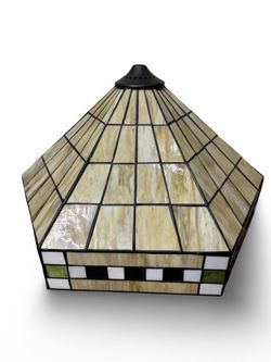 Mid Century Vintage Tiffany Style Slag Glass Lampshade
