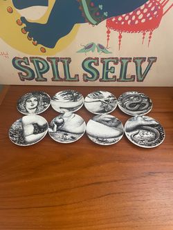 Set of 8 Piero Fornasetti Eve Coasters