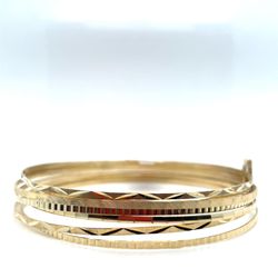 14KT Yellow Gold Semenario 7 Piece Bangle Set I-1219