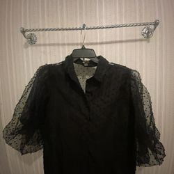 Beautiful Black Blouse Transparent Back