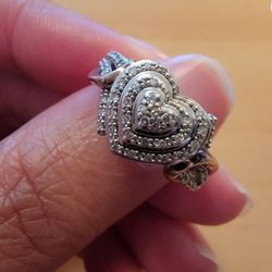 Sterling Silver Heart Shape Women Ring 