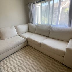 Veronica White Down Right Bumper Sectional