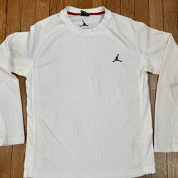 Jump Man White Long Sleeve Medium Shirt. 