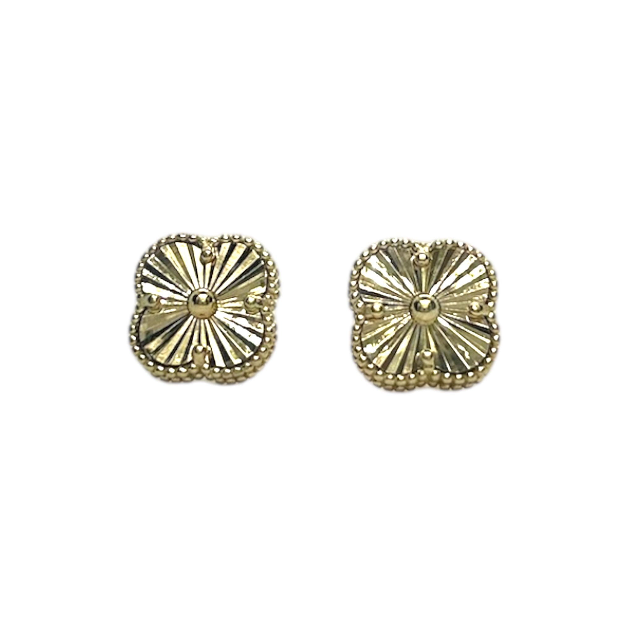 Earrings Yellow Gold 14k. Clover