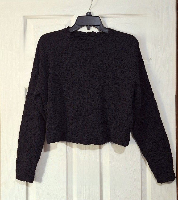 'Future Collective' Gabriella Karefa-Johnson black popcorn crop top, Sz. 1X
