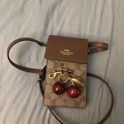 Coach Cell Phone Bag & Cherry Charm 