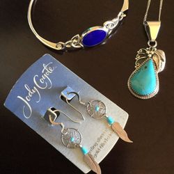 Beautiful Sterling Silver Jewelry 💖🛍 Earrings & Necklace & Bracelet Come Visit !