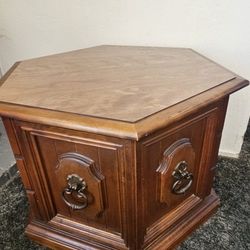 Hexagon Side Table With Storage