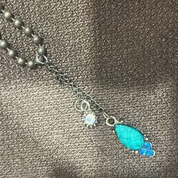 Unique Turquoise / Teardrop Pendant Necklace
