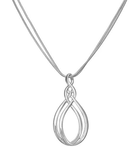 Napier Silver Tone Laces Pendant Necklace