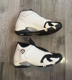 Air Jordan 14 Retro Black Toe 2014 White Mens Size 9 487471-102