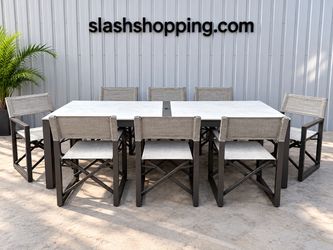 SunVilla Anchor 9-piece Outdoor Patio Dining Set with Folding Chairs