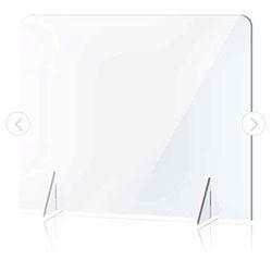 YUESUO NO Cutout Sneeze Guard Panel for Counter and Desk,Portable Clear Acrylic Shield No Opening,Protective Plexiglass Shield Without Opening for Off