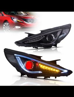 11-14 Hyundai Sonata 6th Gen (YF) Facelift Sedan Vland Dual Beam Projector Headlights With Demon Eyes Black
