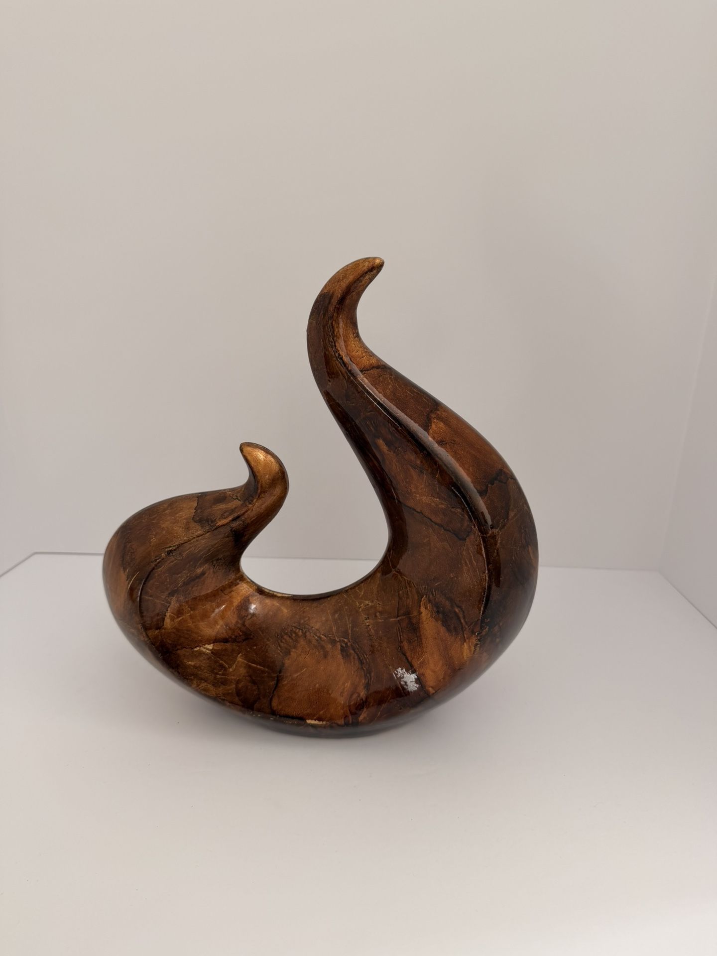 Modern Brown Abstract Table Sculpture – Home Decor Accent