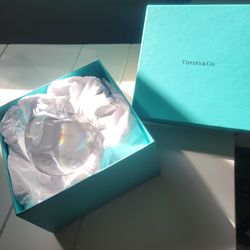 Tiffany & Co Crystal Apple Paperweight