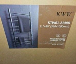 KWW 10-Bars Stainless Steel Wall Mounted Electric Towel Warmer Rack in Matte Black