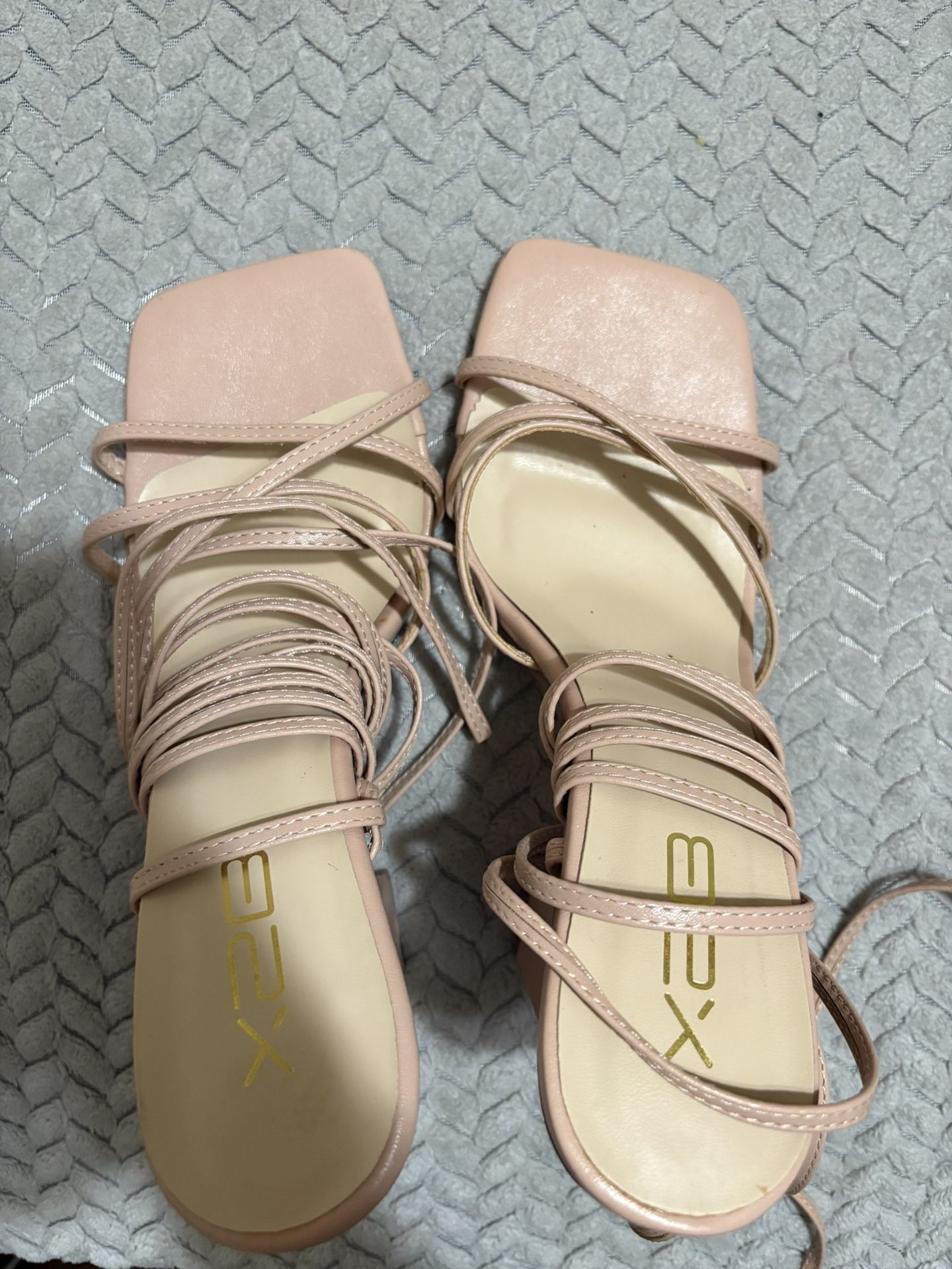 Nude Heels With Strap Sandals