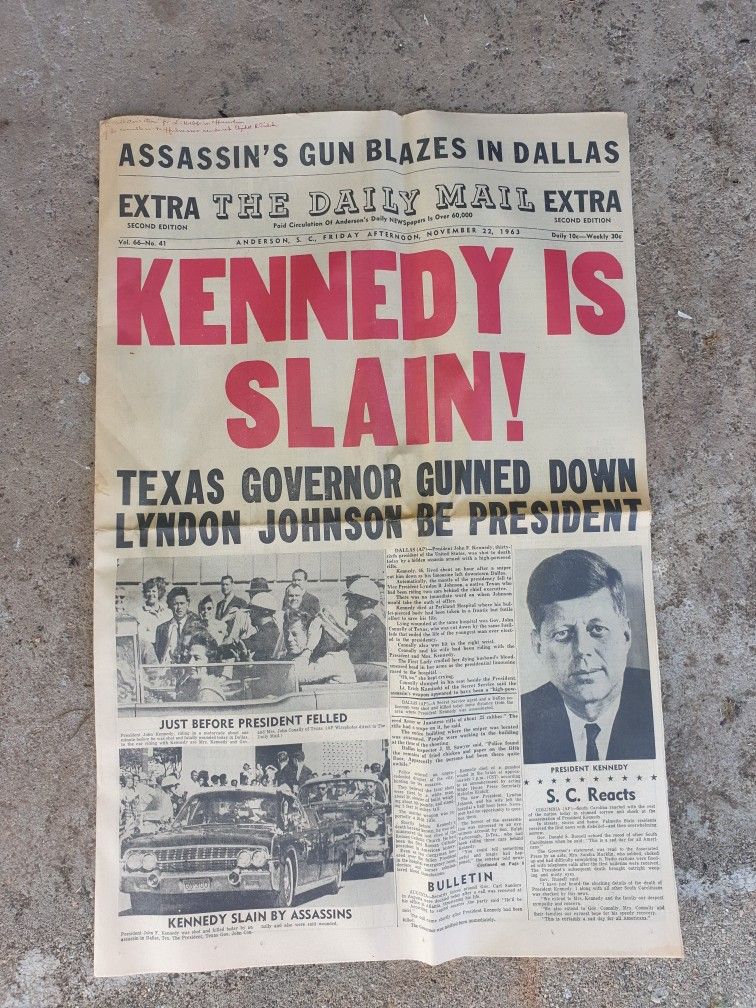 1963 Kennedy News Paper