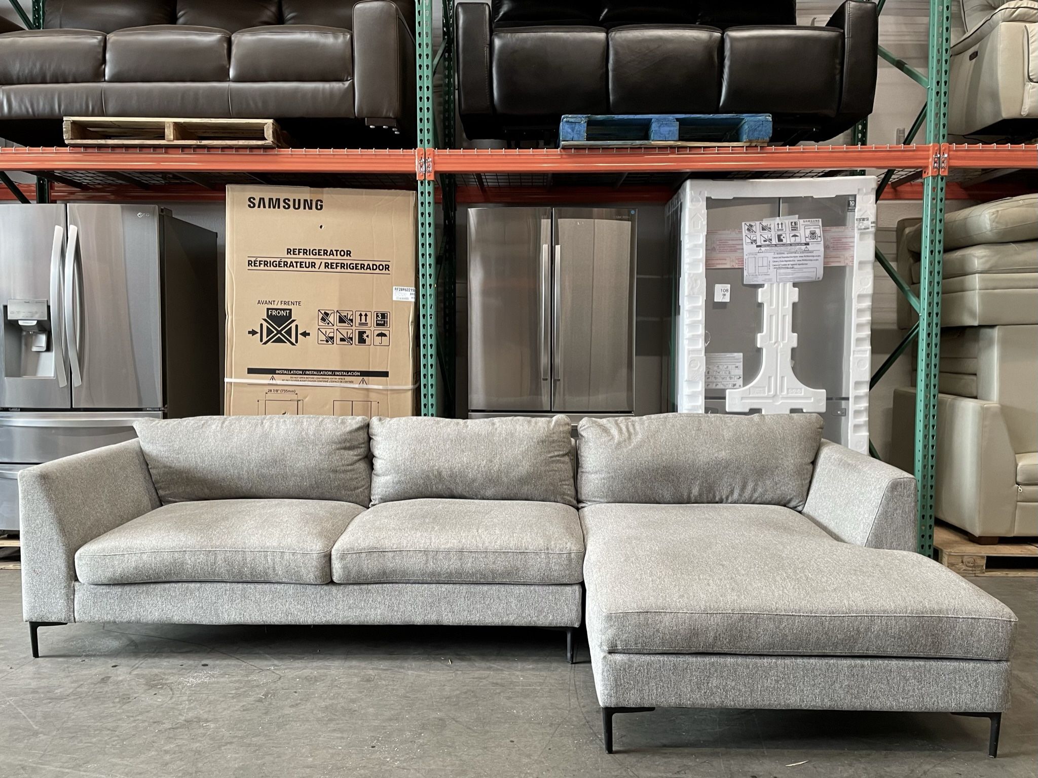 Thomasville Odette 2-piece Fabric Sectional, Gray